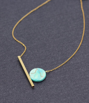 Korte geometrische maan ketting