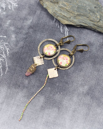 Vintage bloemen oorbellen