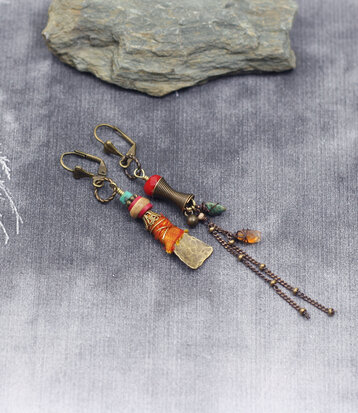 Berber oorbellen met turquoise