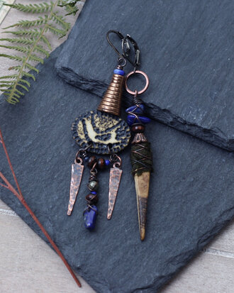 Boho oorbellen met lapis lazuli