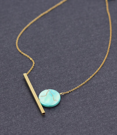 Korte geometrische maan ketting