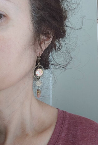 Vintage bloemen oorbellen