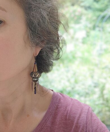 Boho oorbellen met lapis lazuli
