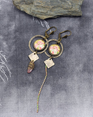 Vintage bloemen oorbellen