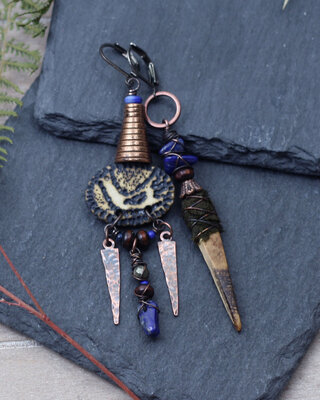 Boho oorbellen met lapis lazuli
